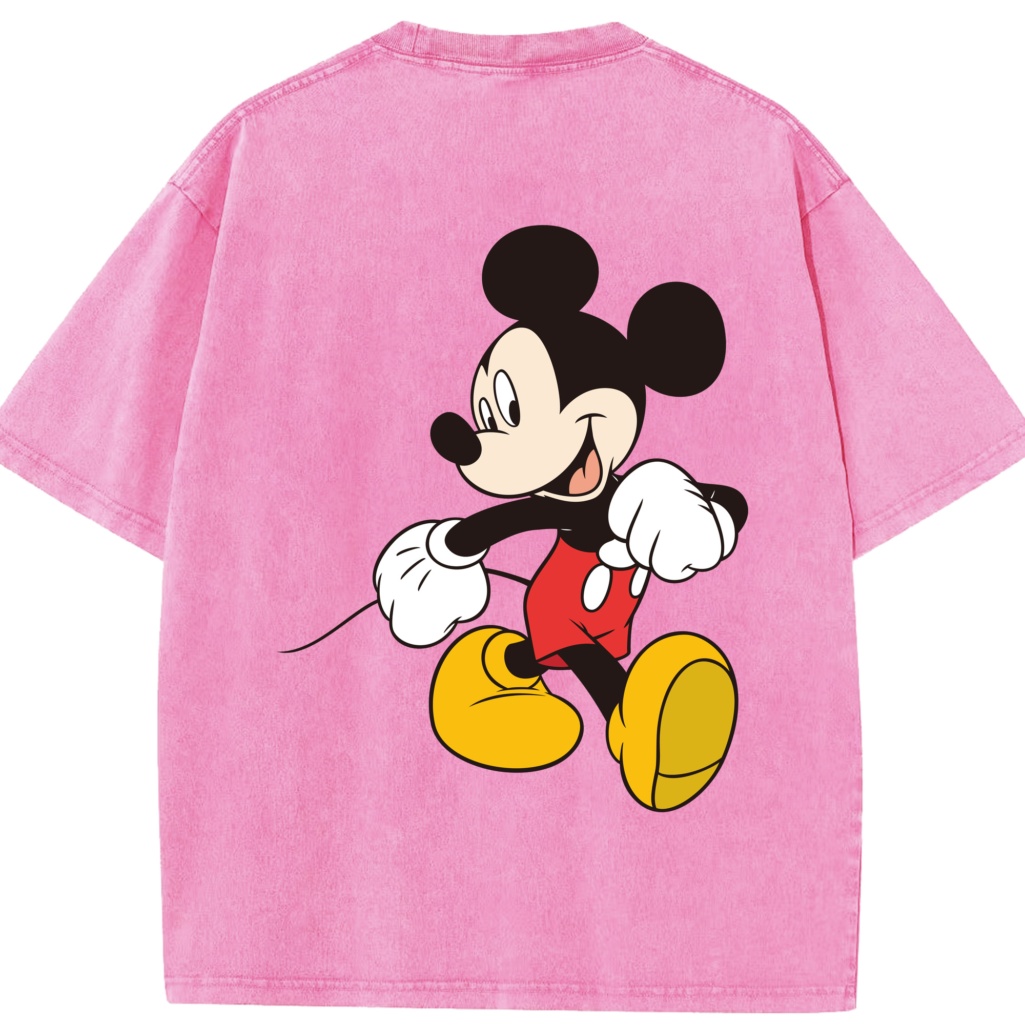（画像用） ミッキーマウス Mickey Mouse 綿100% ヴィンテージ風 半袖Tシャツ（背面プリント）
